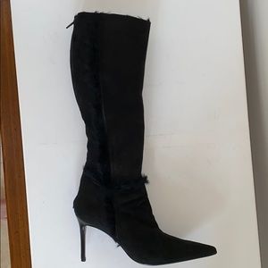 Lualdi Black Suede High Heeled Boot